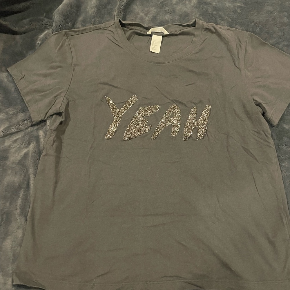H&M grey shirt with sparkling detailing